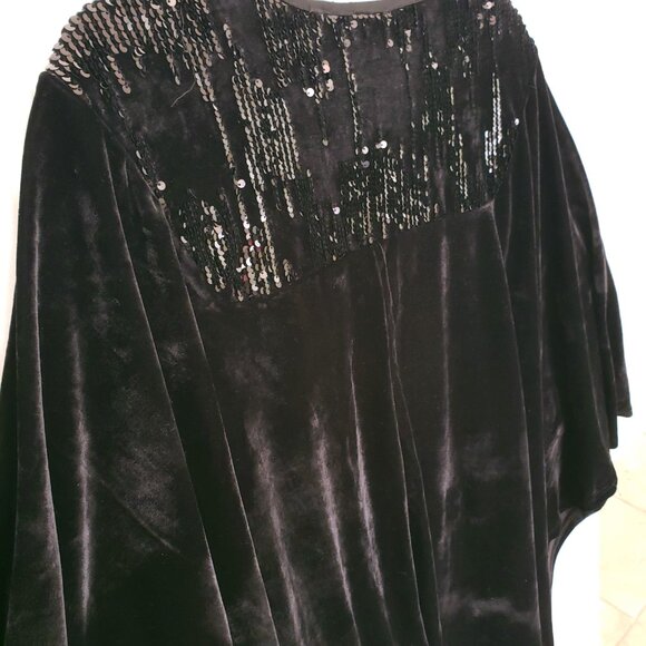 Marc New York Andrew Marc Velvet Sequin Bat Wing Open Cardigan One Size - Picture 13 of 13